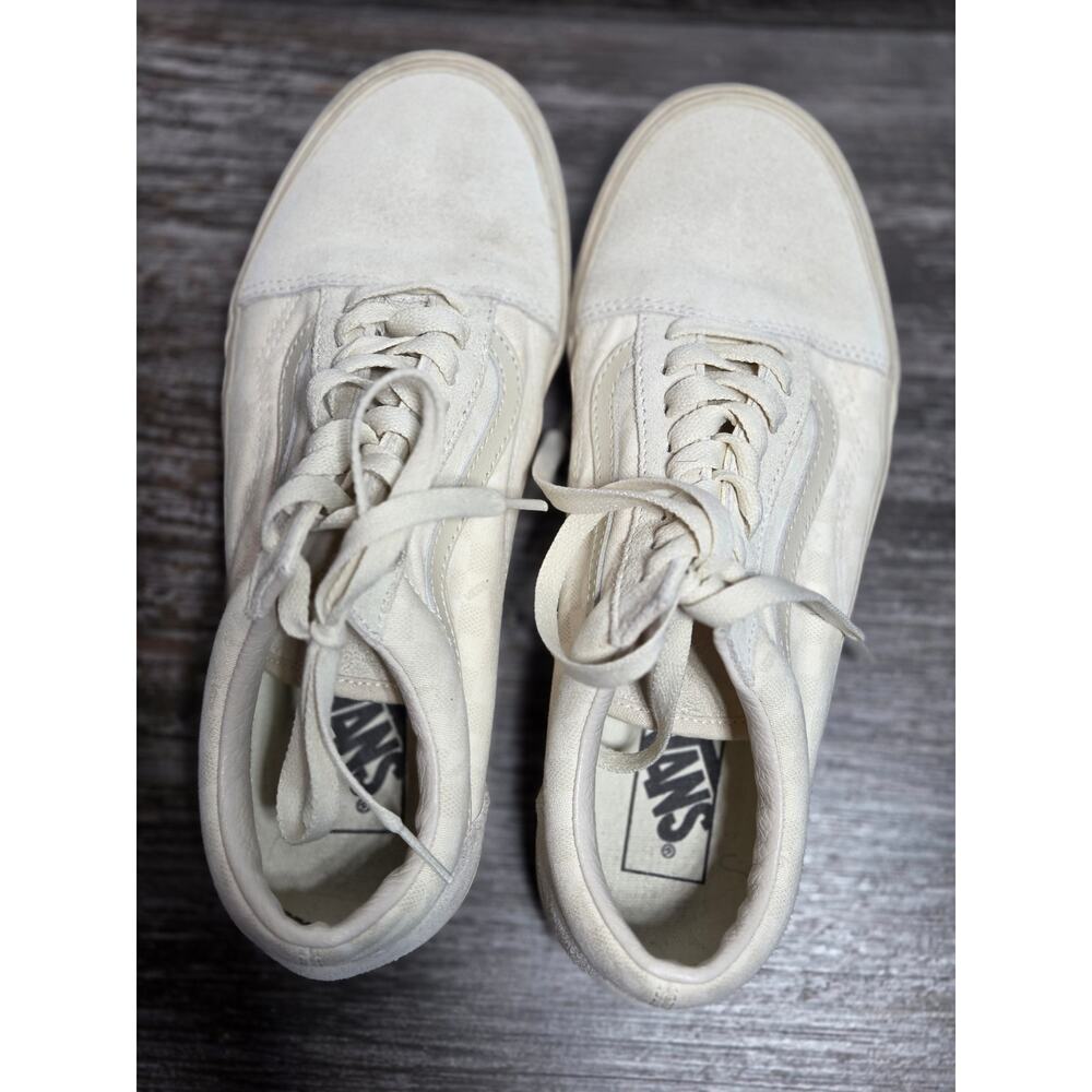 Vans Unisex Off White Leather and Canvas Platform Old Skool Sneaker M7.5 W9 - Picture 5 of 7